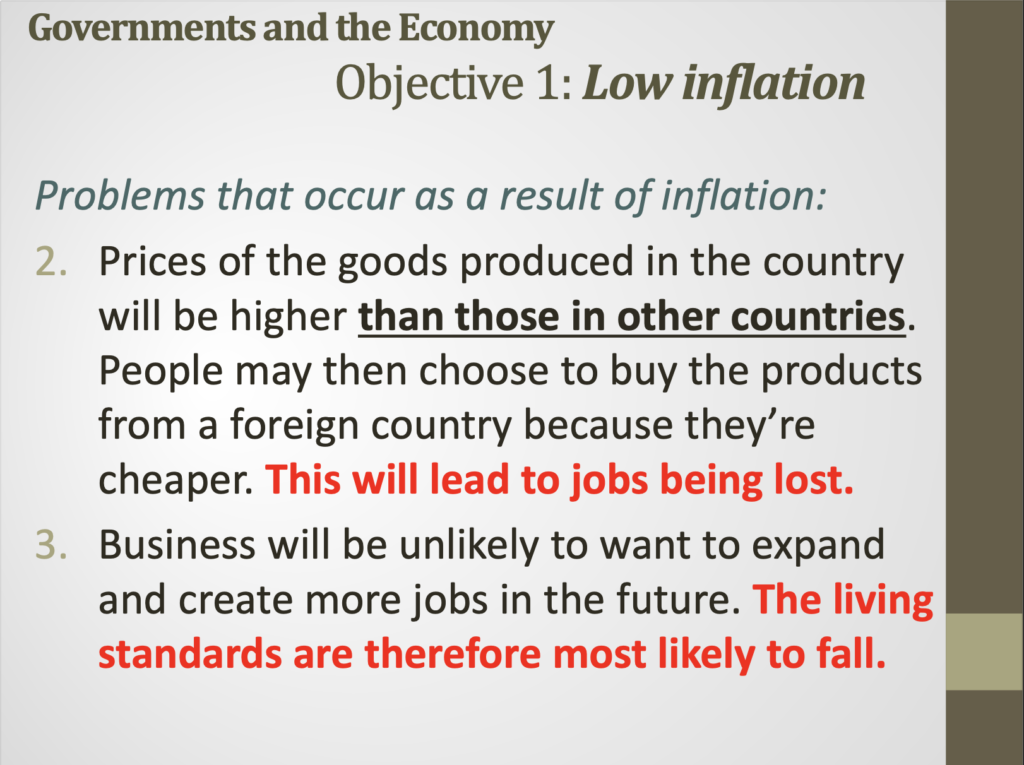 Government Objectives Presentation Notes